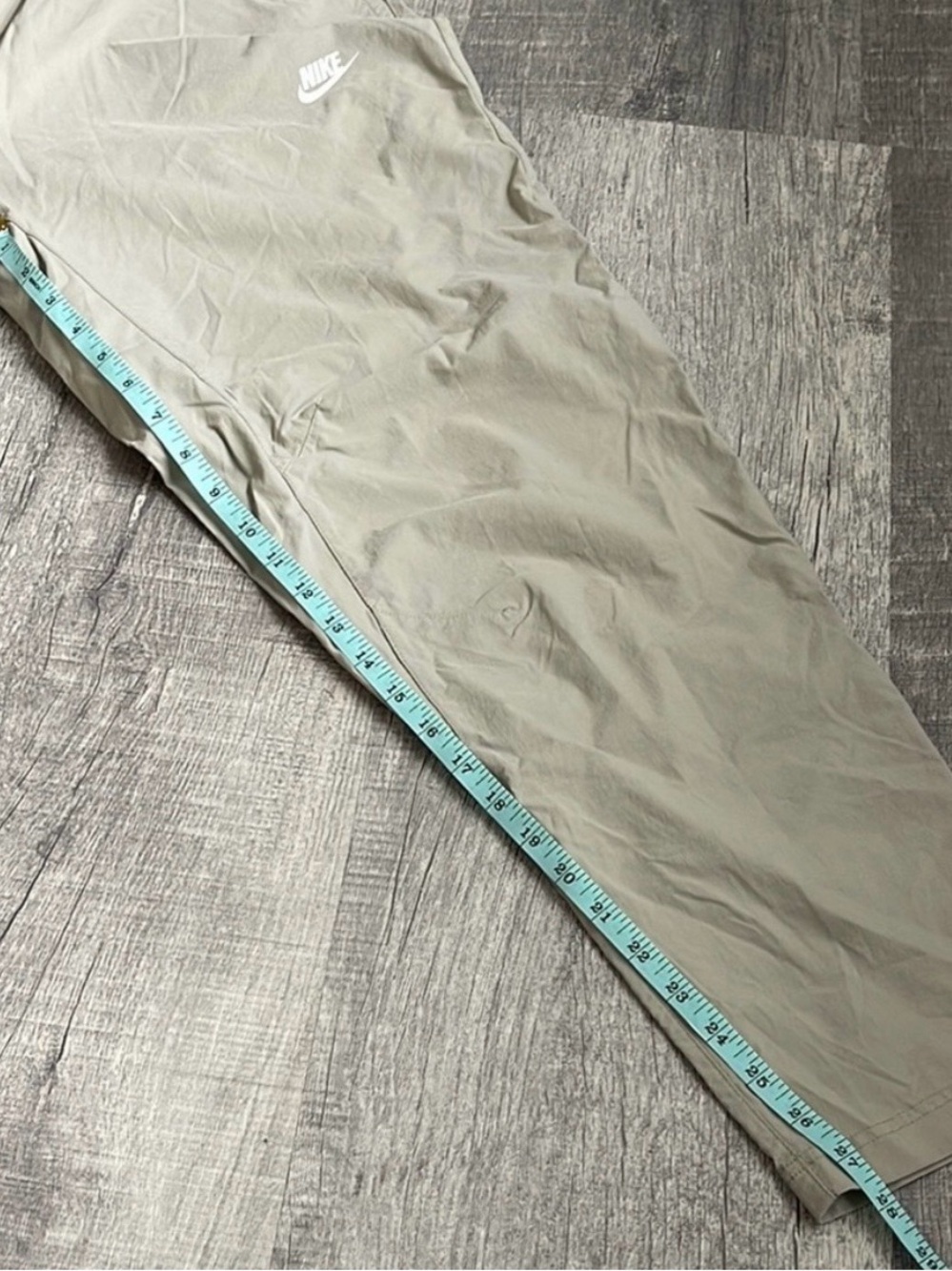 Nike Tan Windbreaker Track Pants with White Swoosh - Picture 4 of 8